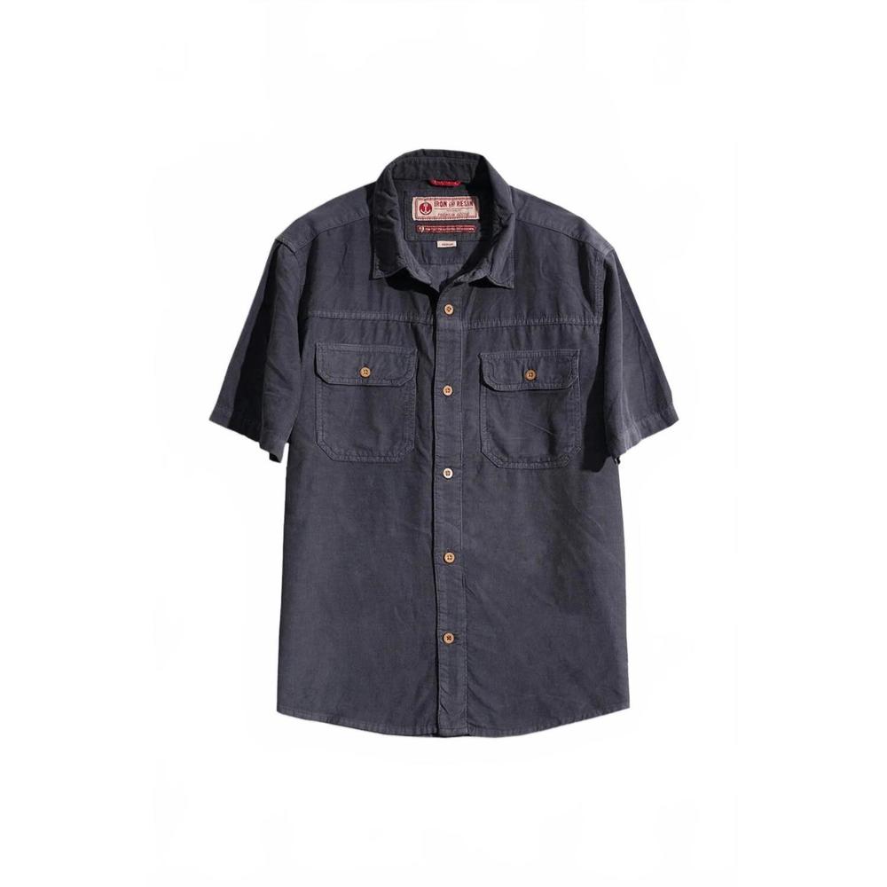 Iron & Resin Short Sleeve Button-Up Shirt in Dark Navy